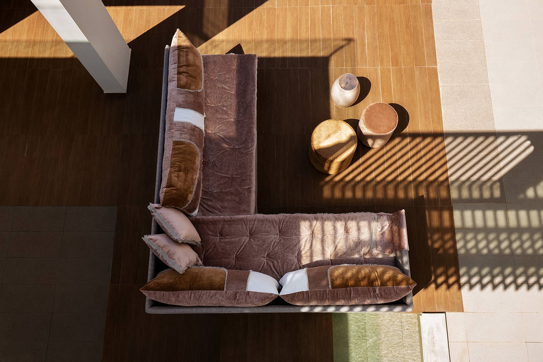 BERENGERE LEROY CANAPE MILLE ET UNE NUIT COLLECTION PALM SPRINGS HAVANE