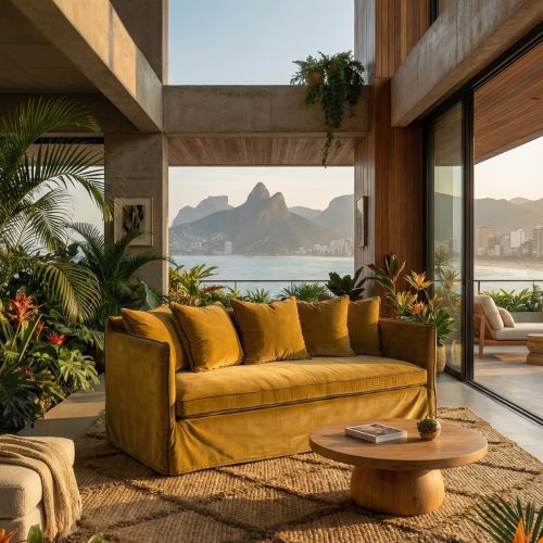 Canapé Noé 3 en velours Champagne